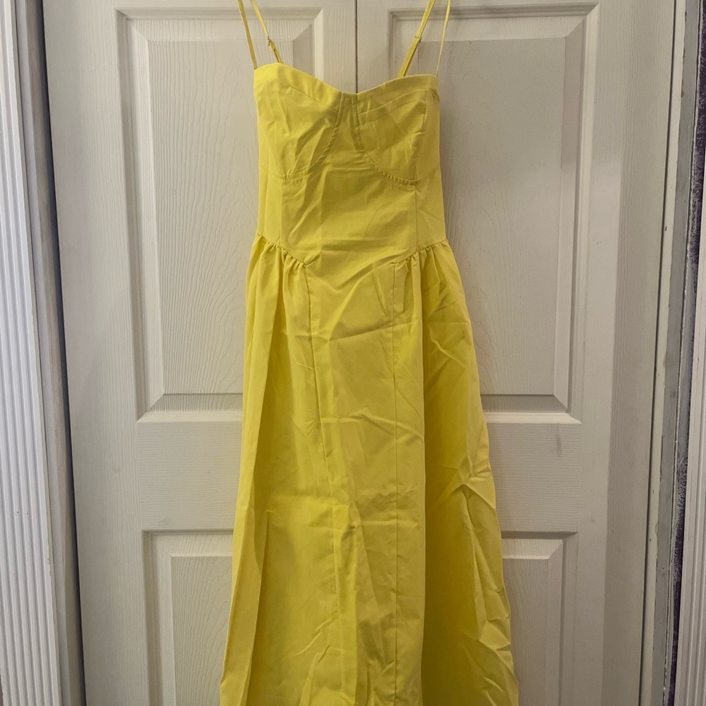 SHEIN Strapless Yellow Dress